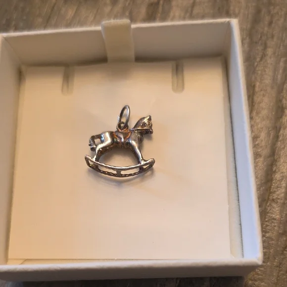 Silver Rocking Horse Charm Pendant - Picture 3 of 3